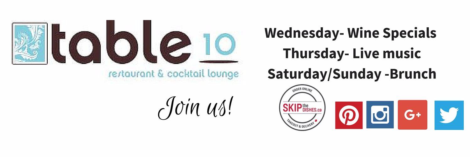 Table 10 Restaurant banner