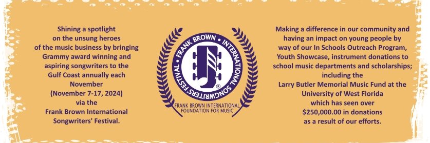 Frank Brown International Songwriters’ Festival banner