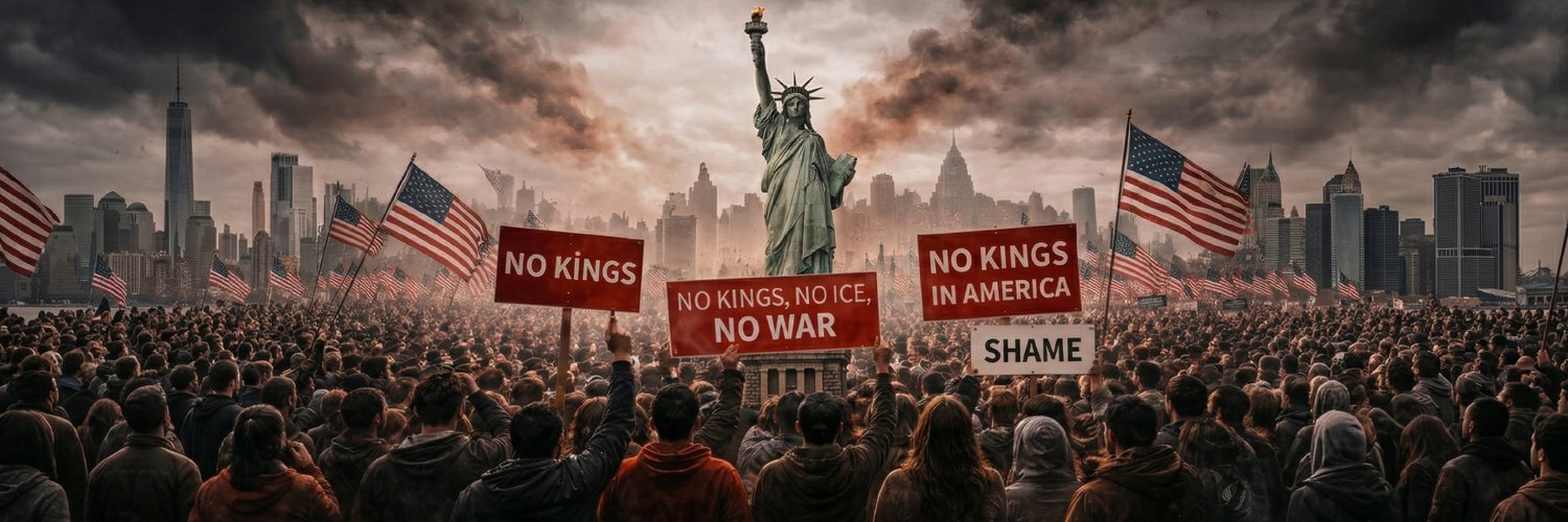 NO KINGS banner