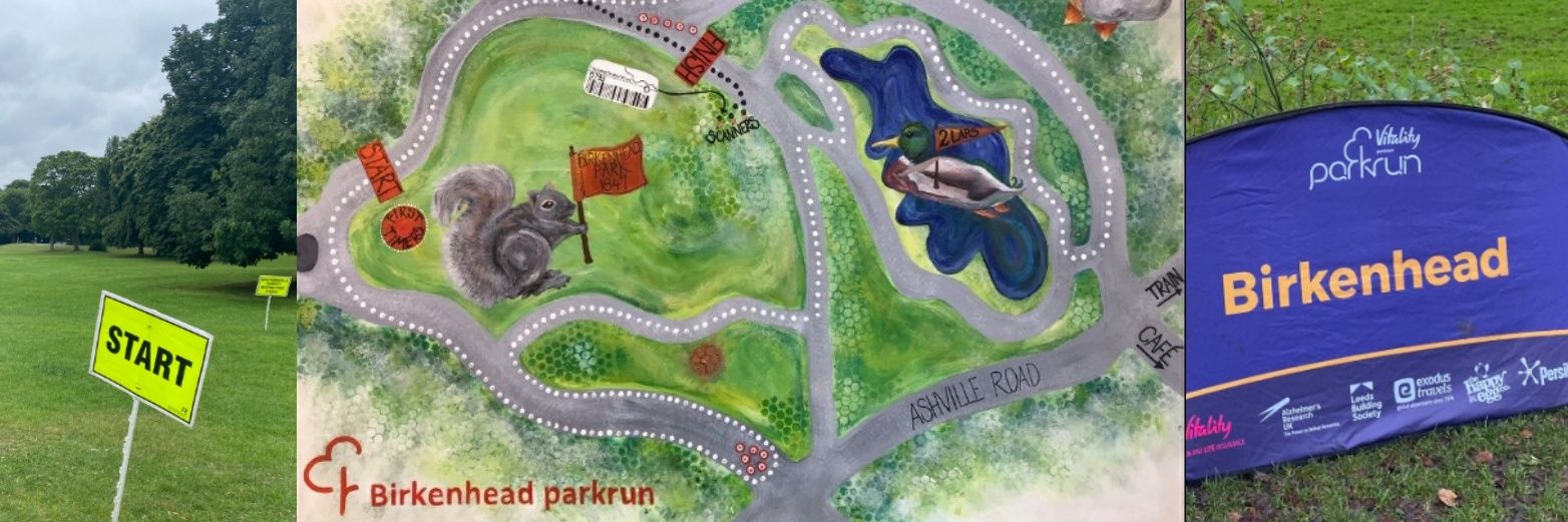 Birkenhead parkrun 🏃‍♀️ 🏃🏾‍♂️ 🚶🏼‍♀️ 🚶🏻‍♂️🐶 banner