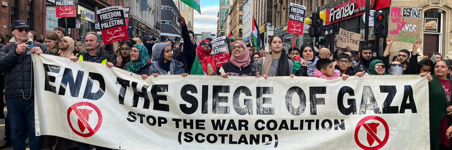 Glasgow Stop the War's banner