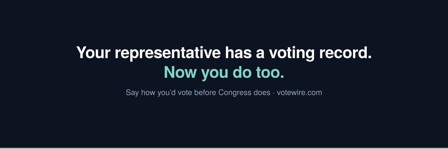 votewire's profile banner image