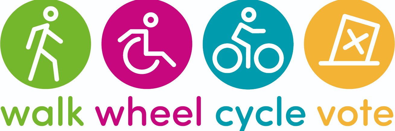 Walk, Wheel, Cycle, Vote banner