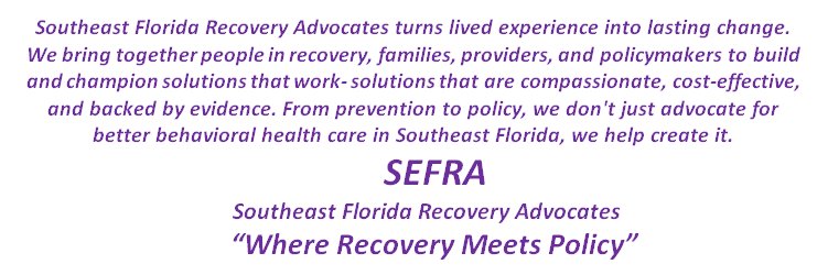 SEFRA | Southeast FL Recovery Advocates banner