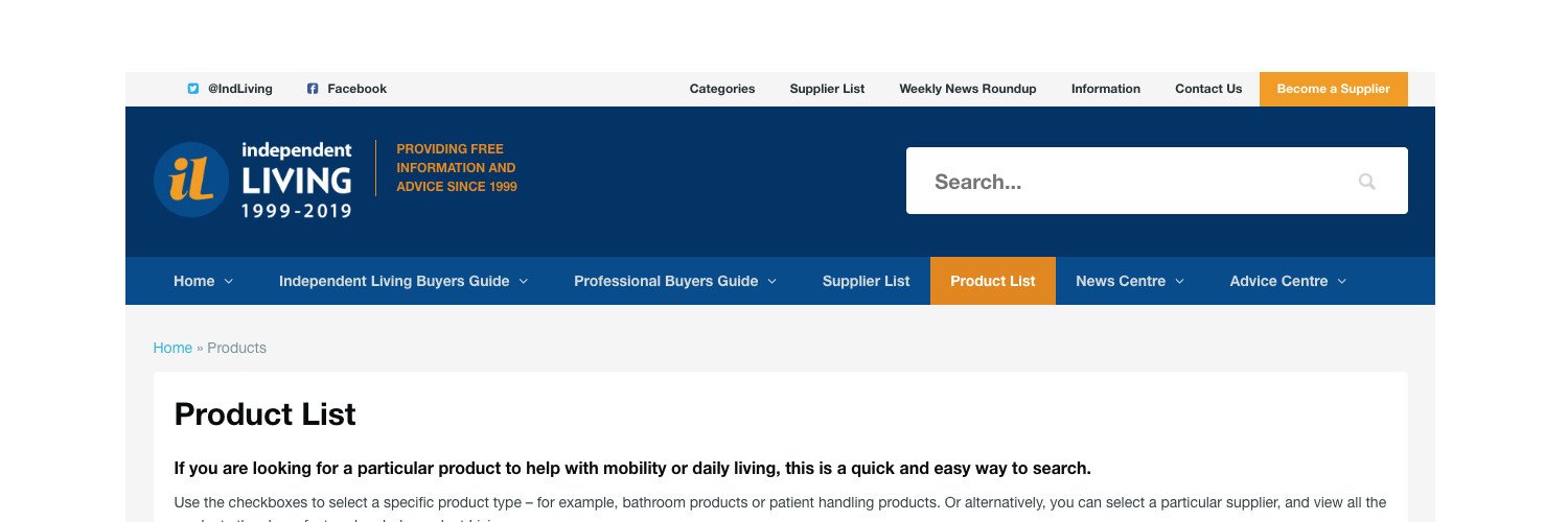 Independent Living's banner
