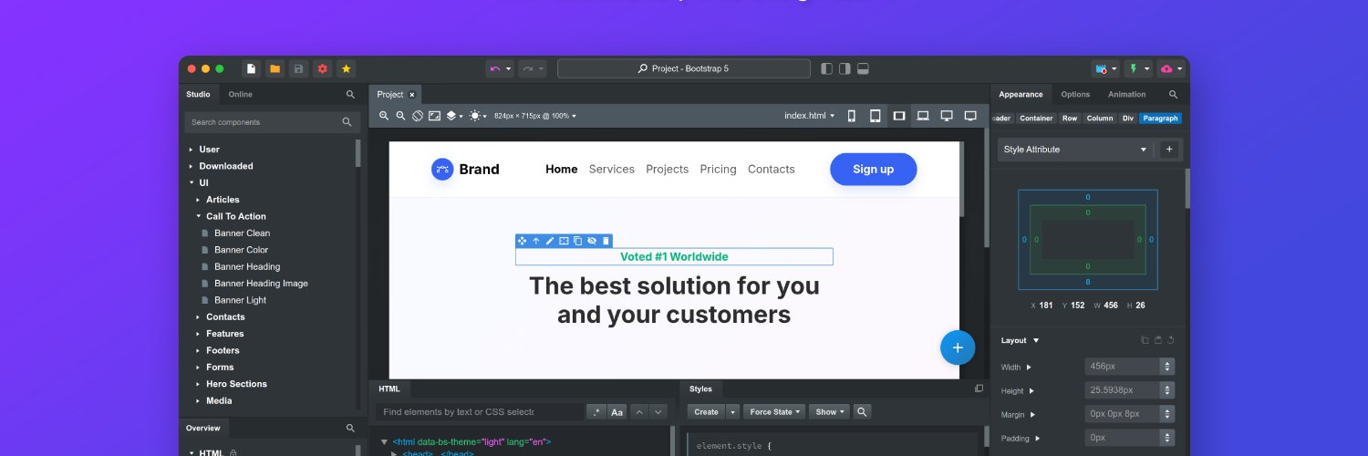 Bootstrap Studio banner