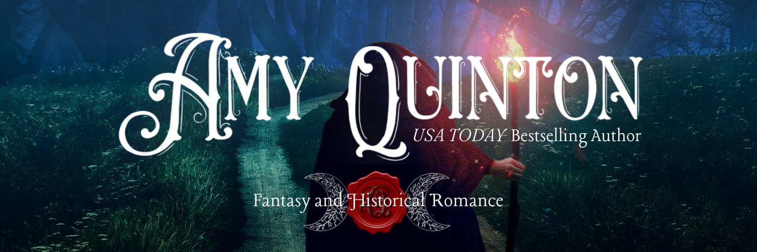 Amy is writing VictorianFantasyRomCom Quinton banner