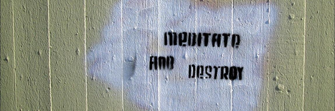 against the stream banner