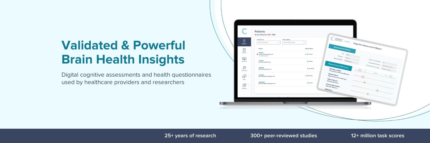 Creyos (formerly Cambridge Brain Sciences) banner