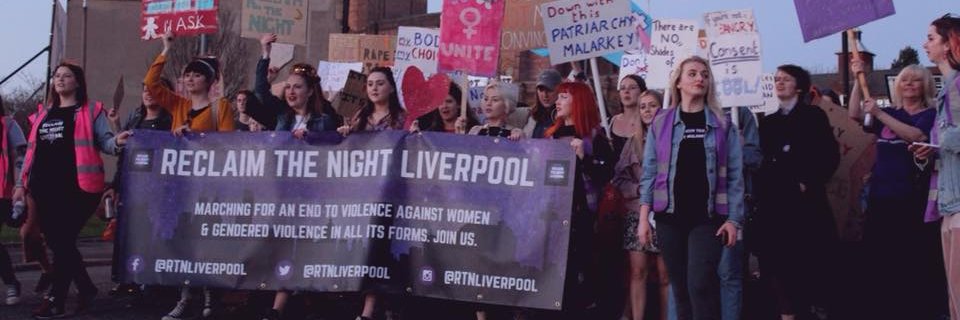 Reclaim the Night Liverpool banner