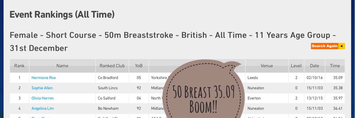 Hermione Roe Swimmer banner