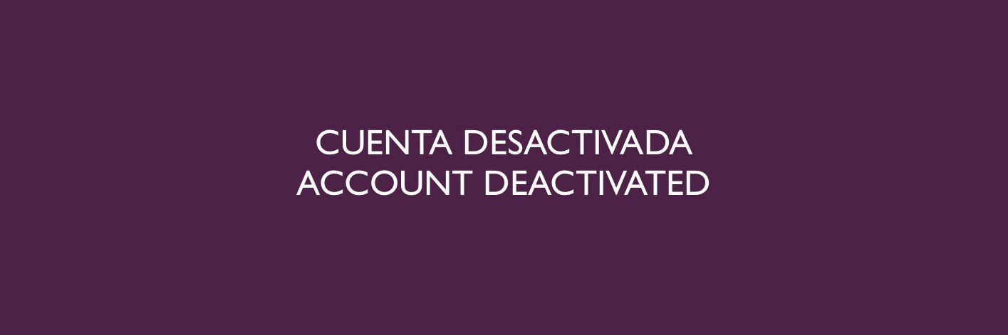 CUENTA DESACTIVADA - ACCOUNT DEACTIVATED banner