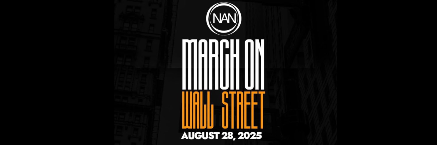 Reverend Al Sharpton's banner