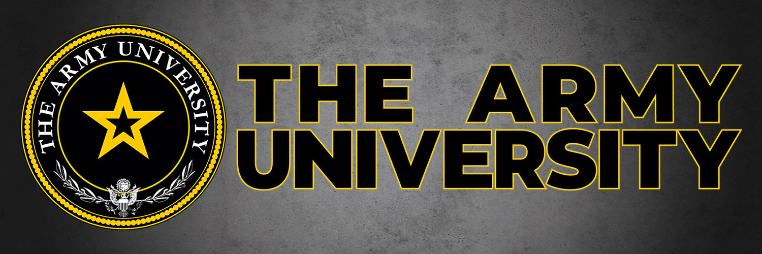 The Army University's banner