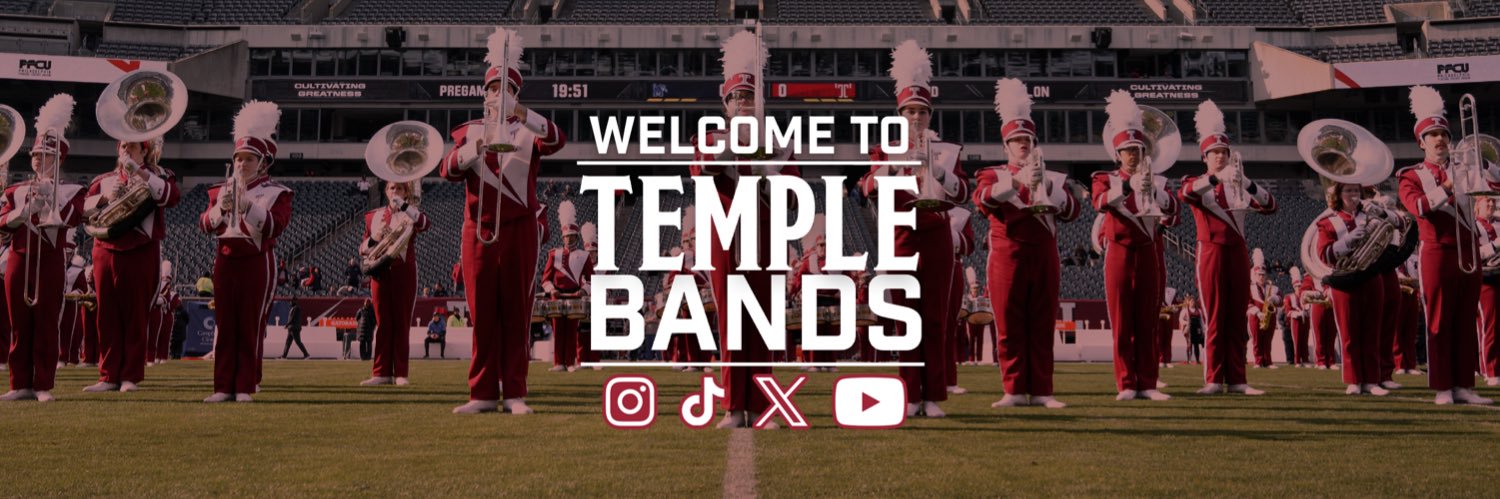 Temple University Diamond Marching Band banner
