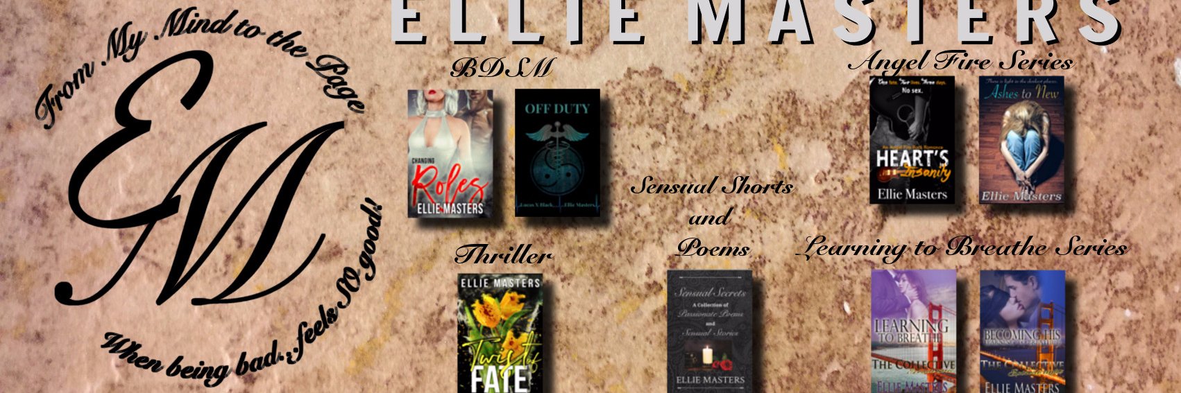 Ellie Masters Author banner