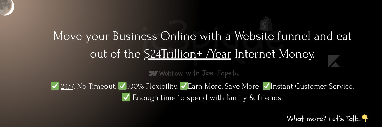 Joel Fapetu | Webflow Developer banner