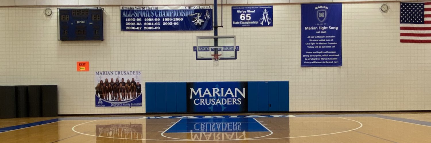 Marian Basketball's banner