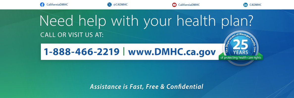 California DMHC banner