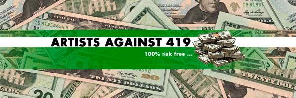 Artists Against 419 banner