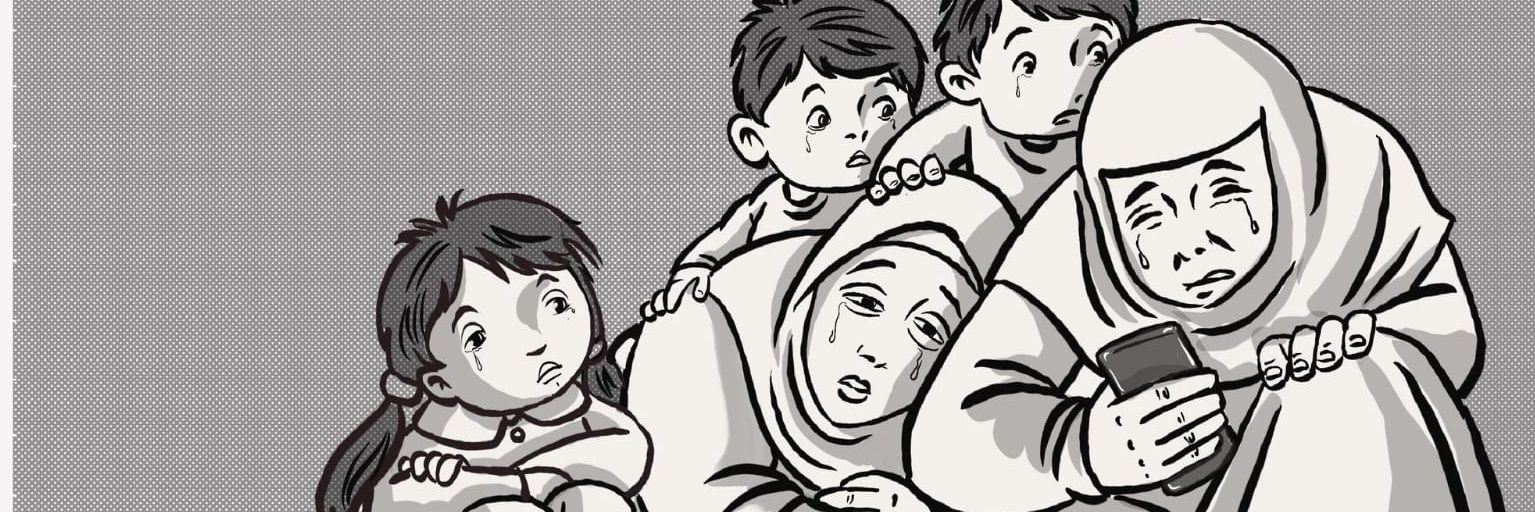 رسامة الكاريكاتير أمية جحا cartoonist Omayya Joha's banner