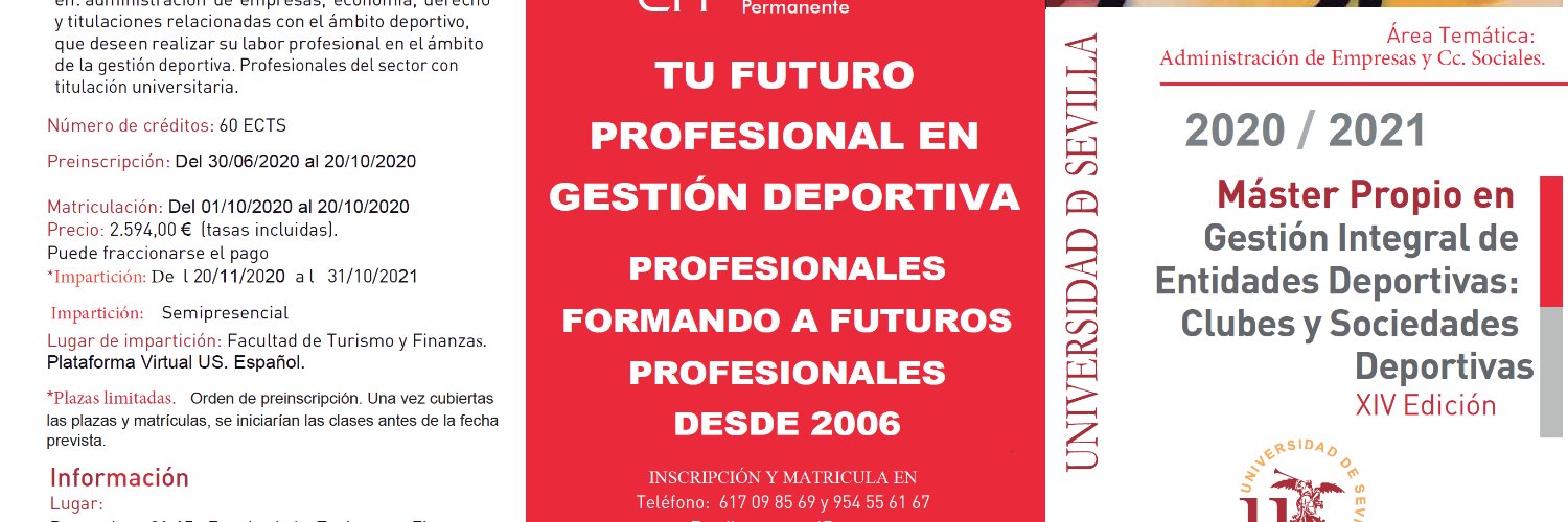 Máster Entidades Deportivas Universidad de Sevilla banner