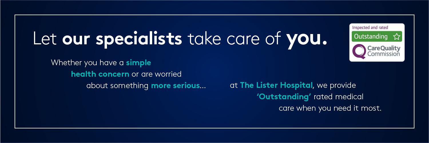 The Lister Hospital banner