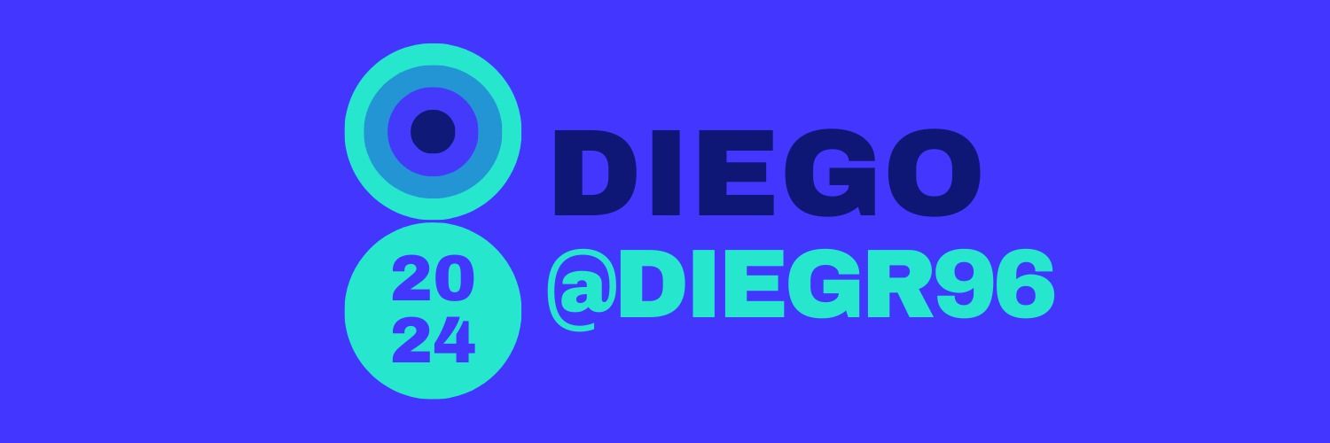 Diego and his business banner