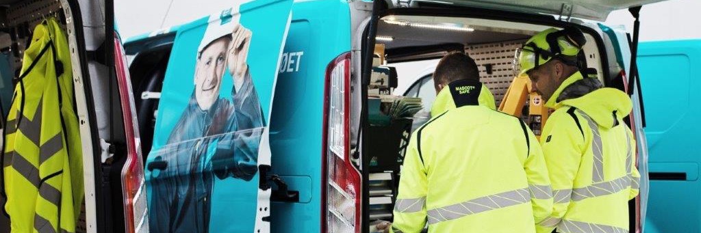 Byggeriets Arbejdsmiljøbus (Bam-bus) banner