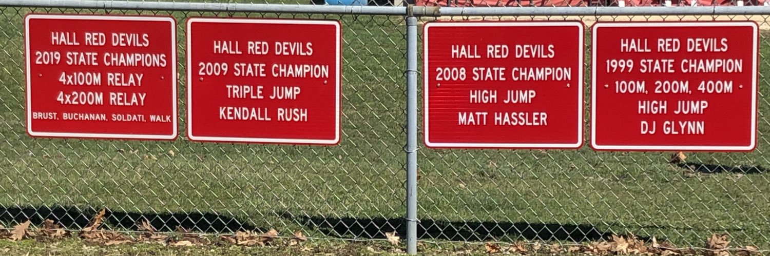 Hall Track and Field banner