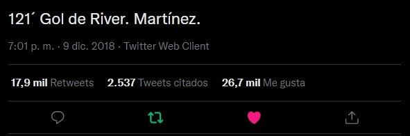 108´: Gol de River. Quintero. banner