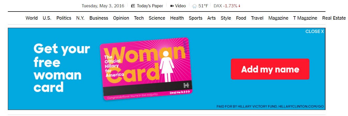 Woman Card banner