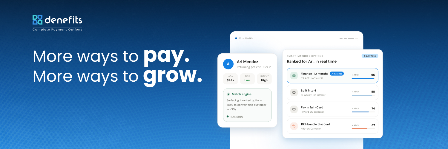 Denefits - Complete Payment Options Software banner