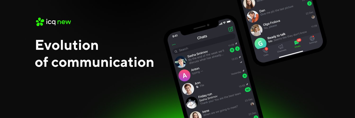 Twitter banner for @ICQ