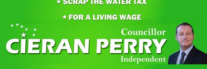 Cllr Cieran Perry's banner
