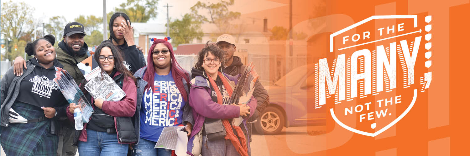 Detroit Action for a New Economy's banner