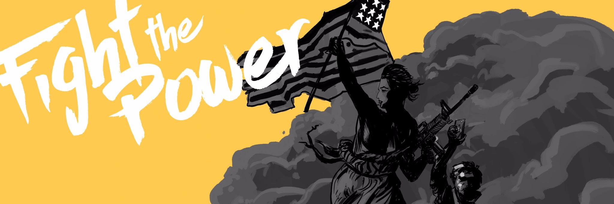 Free the People's banner