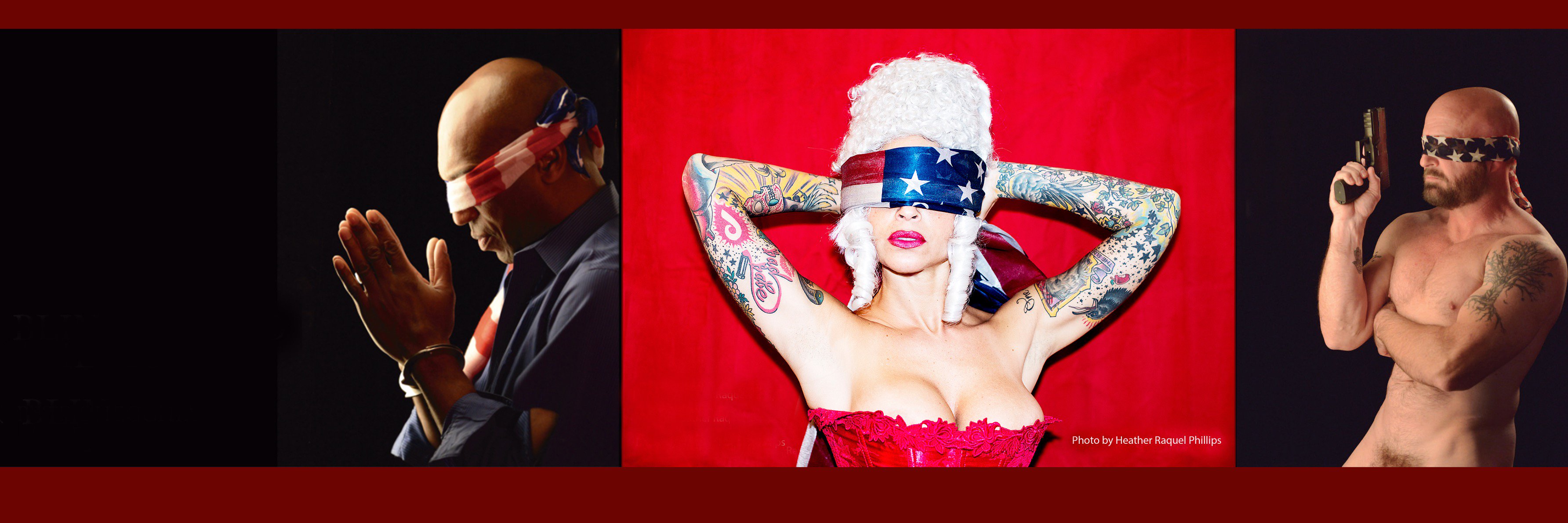 Blindfolded American banner