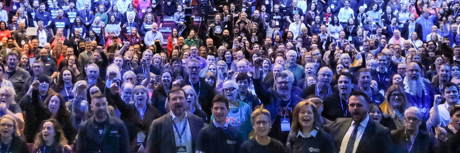 Sally McManus's banner