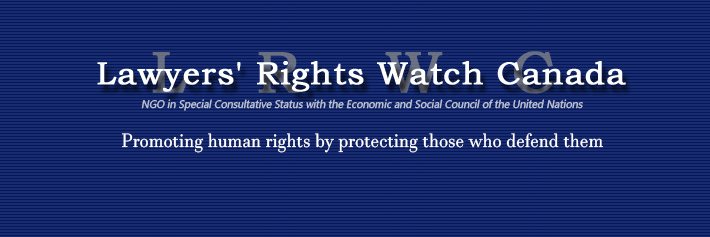 Lawyers' Rights Watch Canada banner