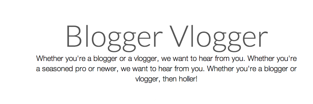 BloggerVlogger's profile banner image