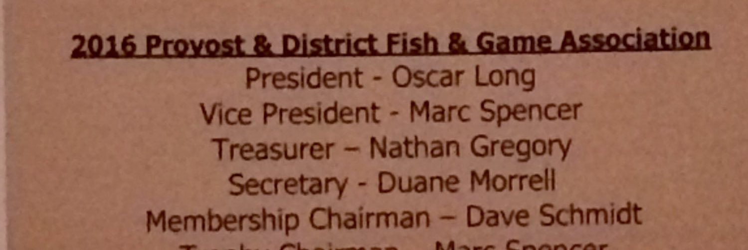 Provost Fish n Game banner