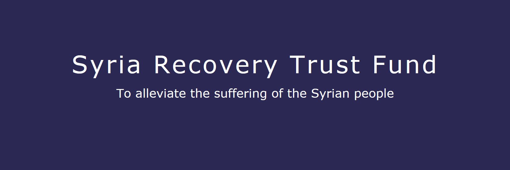 Syria Recovery Trust Fund's banner