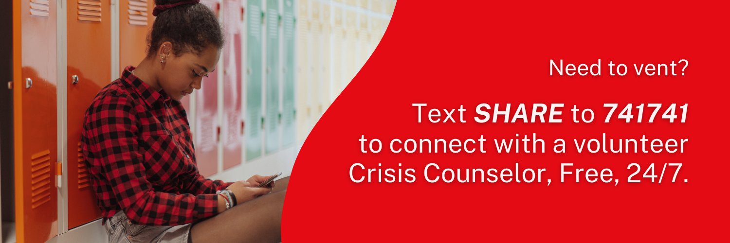 Crisis Text Line banner