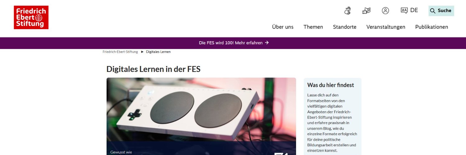 Digitales Lernen | Friedrich-Ebert-Stiftung's banner