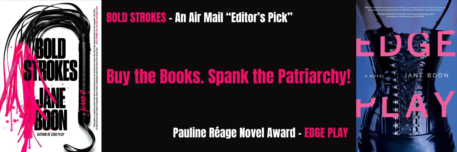 Jane Boon Ph.D. - BOLD STROKES & EDGE PLAY banner