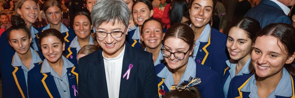 Senator Penny Wong's banner