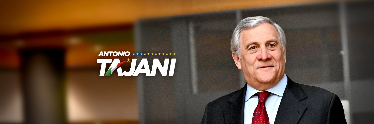 Antonio Tajani's banner