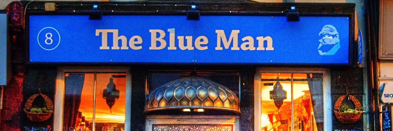 The Blue Man banner