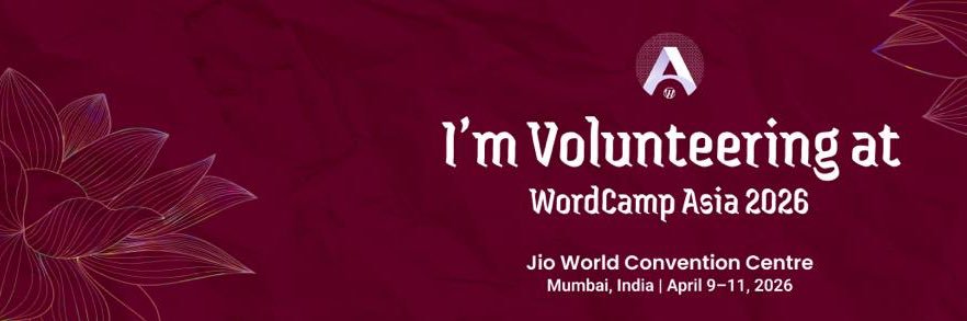 Suresha N | Volunteering #WCAsia2026 banner